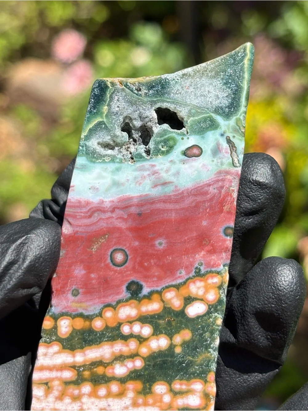 Colorful Ocean Jasper Slab - Druzy Sea Jasper - Polished Orbicular Jasper